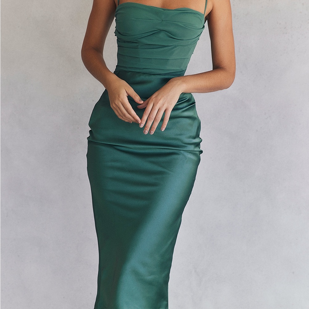 House of CB Teia Draped Corset Midi Dress